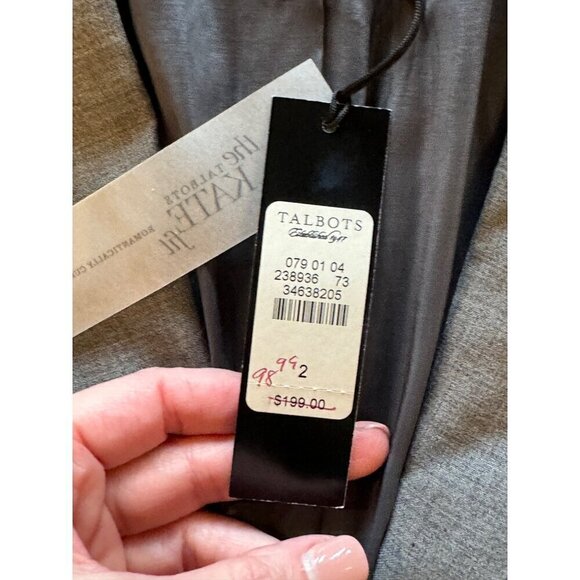 Talbots Blazer Women 2 Gray Wool Blend Single Breasted One Button Close Kate Fit - Picture 10 of 12